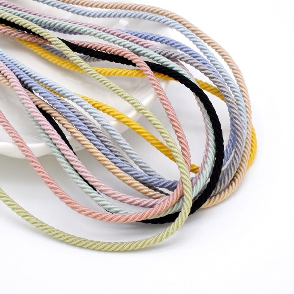 Hair Band Elastic - 5M/Lot 2.5mm Elastic Rope Braided Elastic