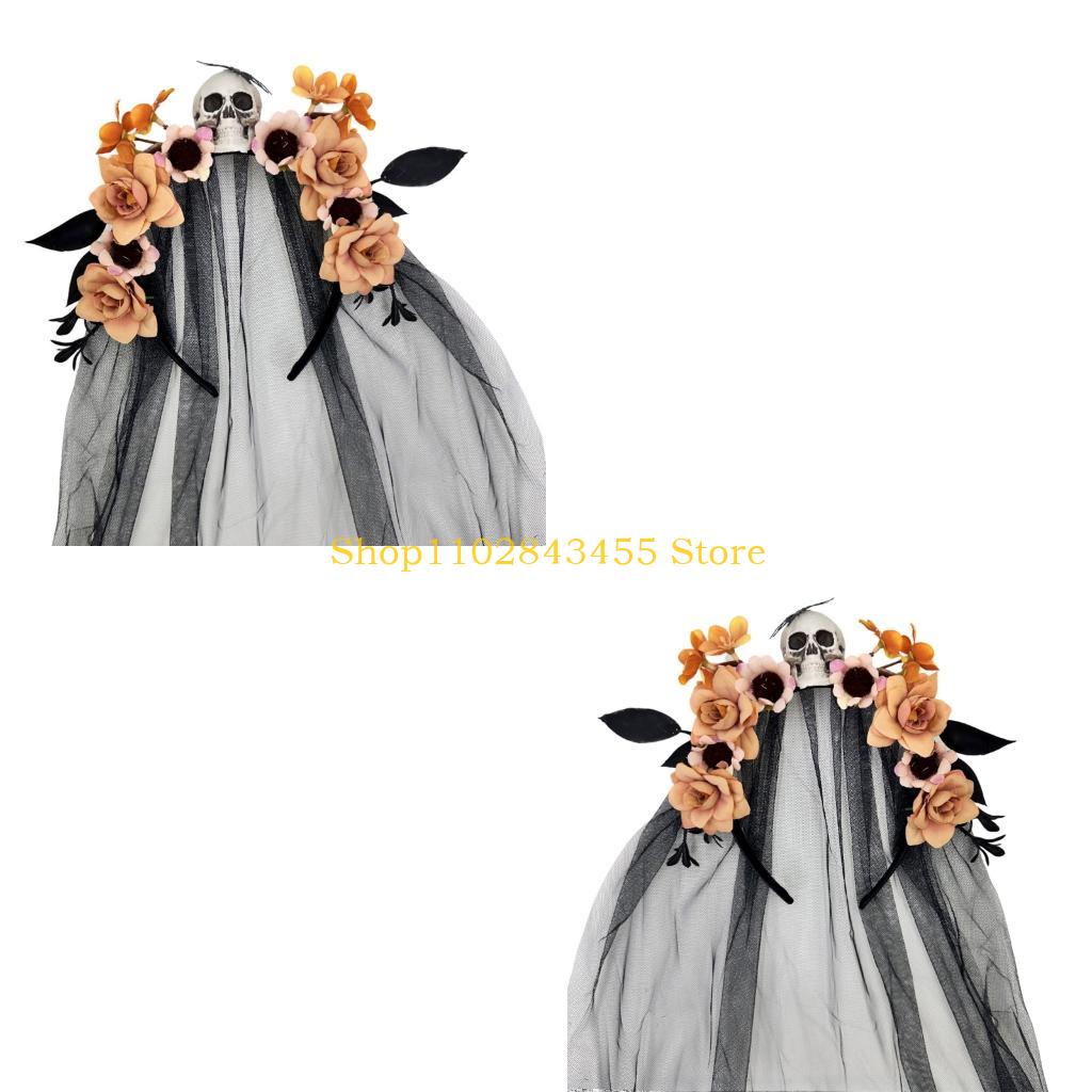 Women Accessories Description - 49MC Flower Skull Hairband Hair Styling
