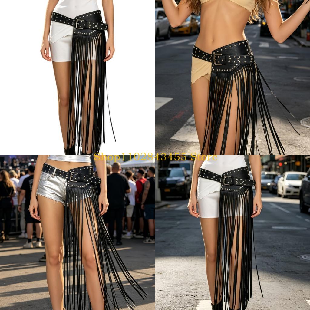 Women Accessories Description - 49MC Fashionable Tassels Belt Trendy Western