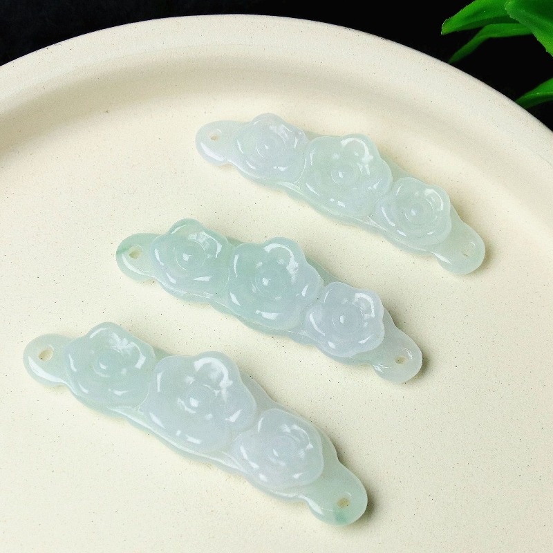 Women'S Accessories And Jewelry - 1pc Natural Jadeite Emerald Flower Hand