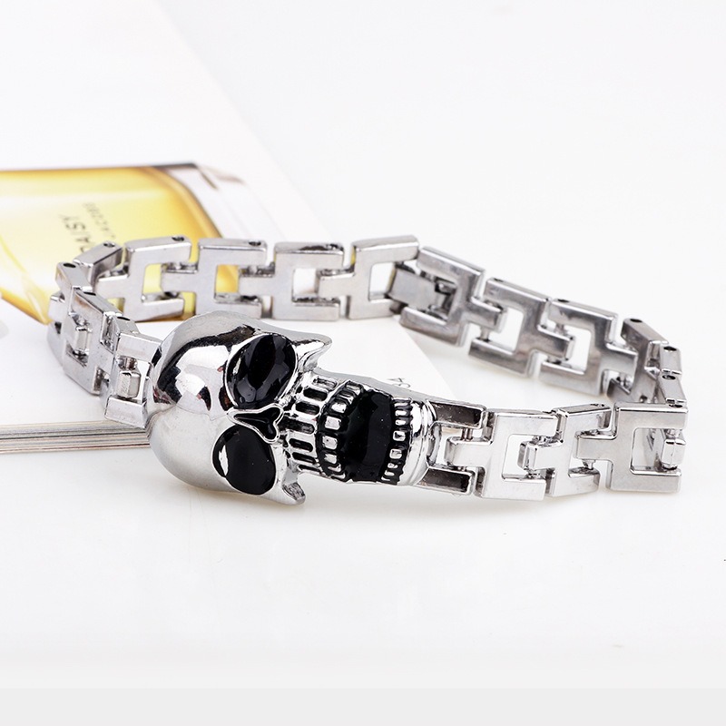 Women'S Accessories To Wear With Watch - Skull Titanium Steel Bracelet Oil DripBangle