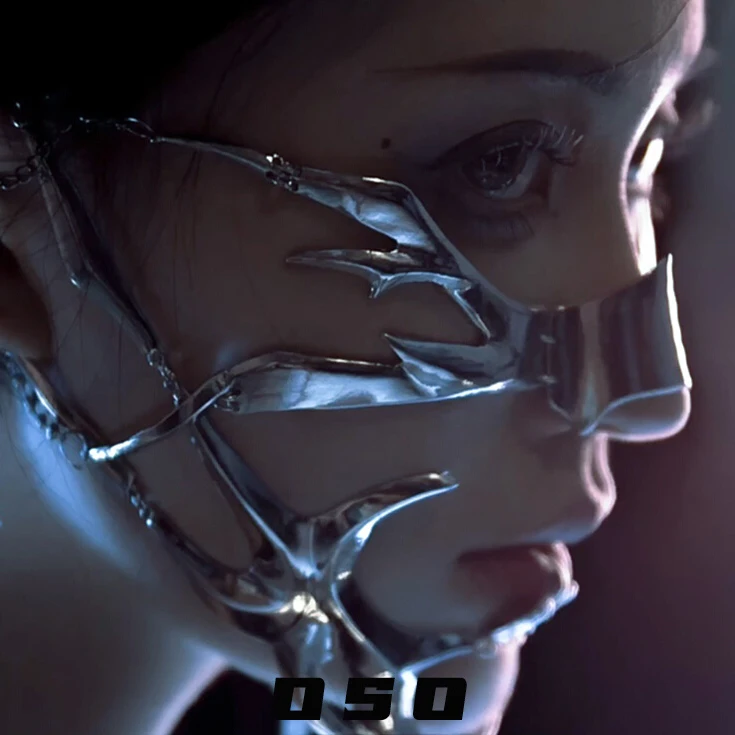 Women Accessories Chain - 2025 Cyberpunk Visor Chin Metal Half