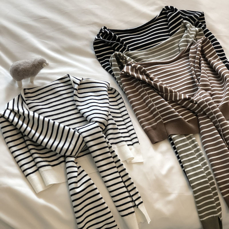 Women'S Accessories Go Outdoors - Women New Striped Knitted Small Shawl