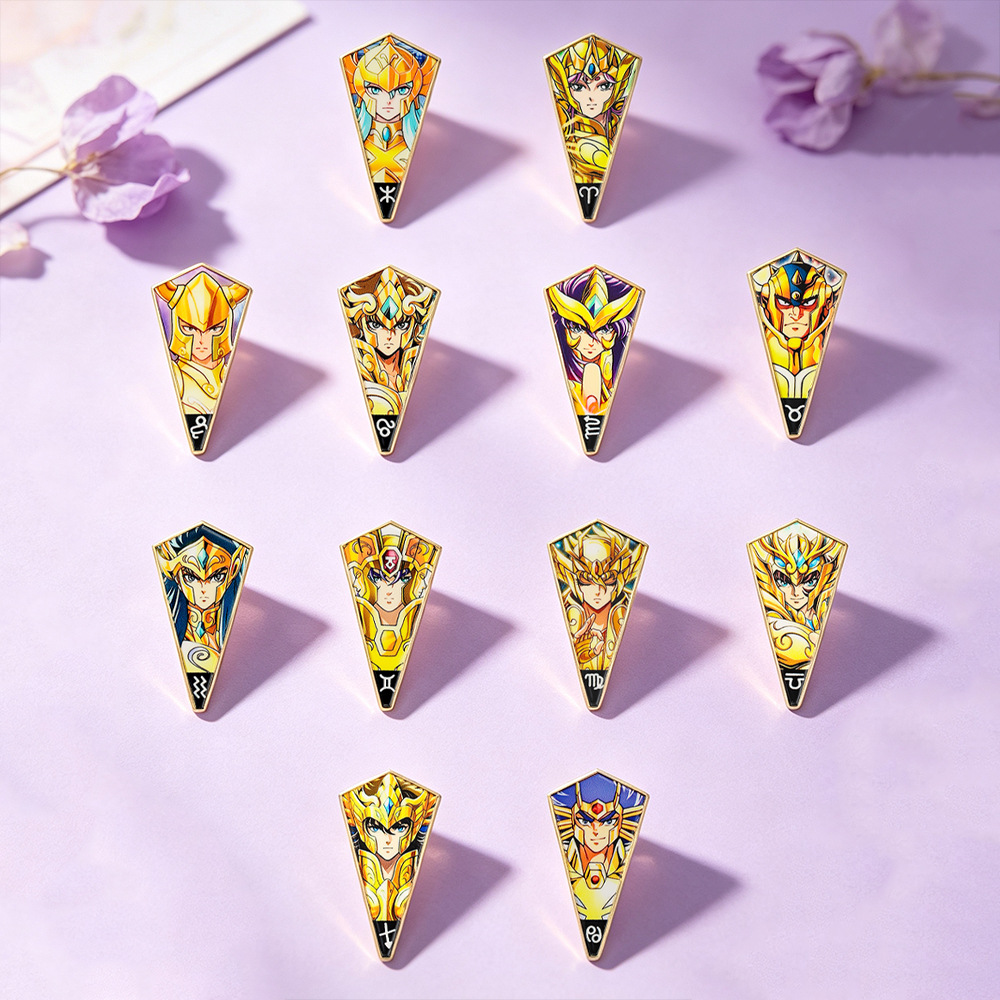 6-12Pcs Anime Saint Seiya Enam - огляд і ціна Brooch Pin Gold