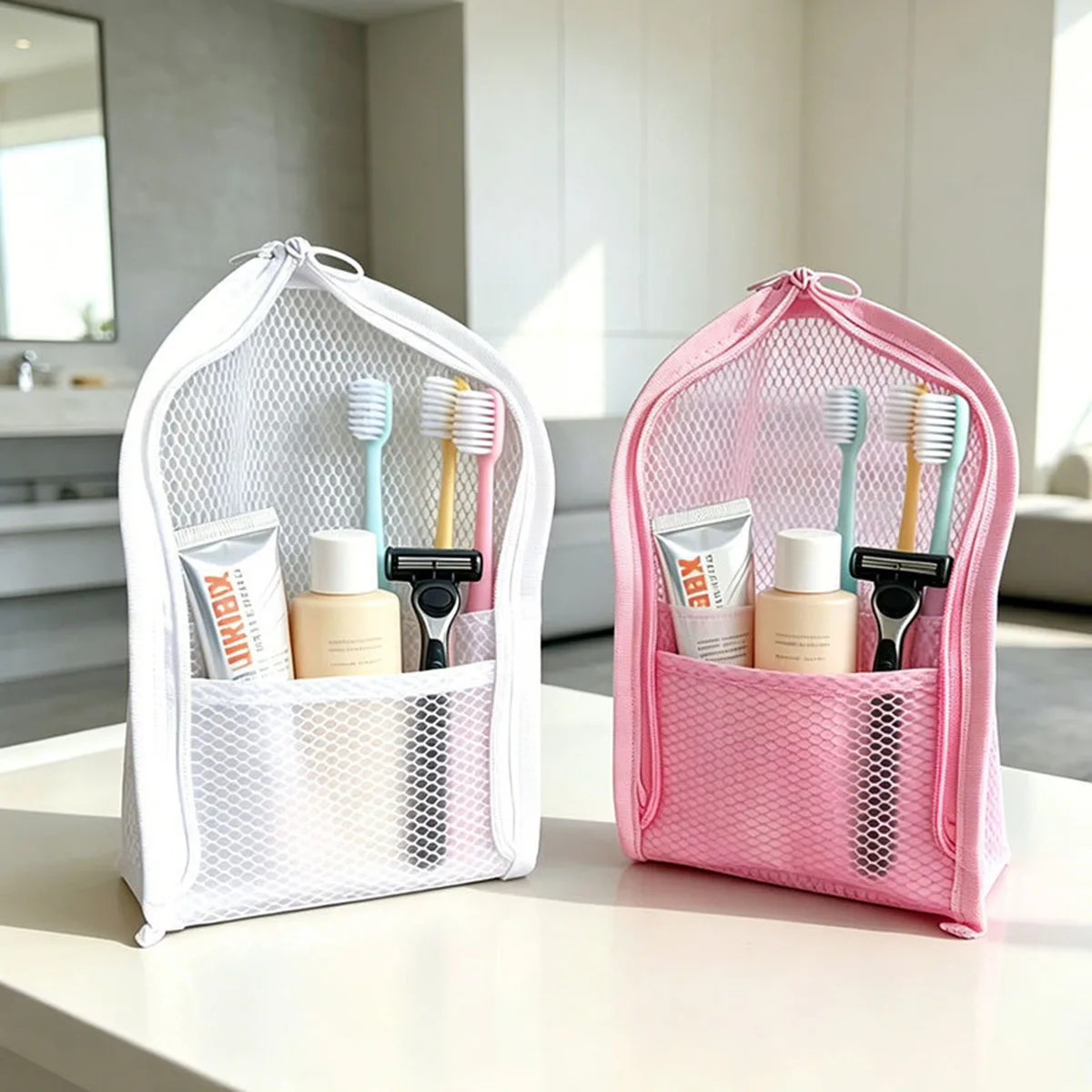 Standing Mesh Toiletry Bag for - огляд і ціна Women Accessories Organizer