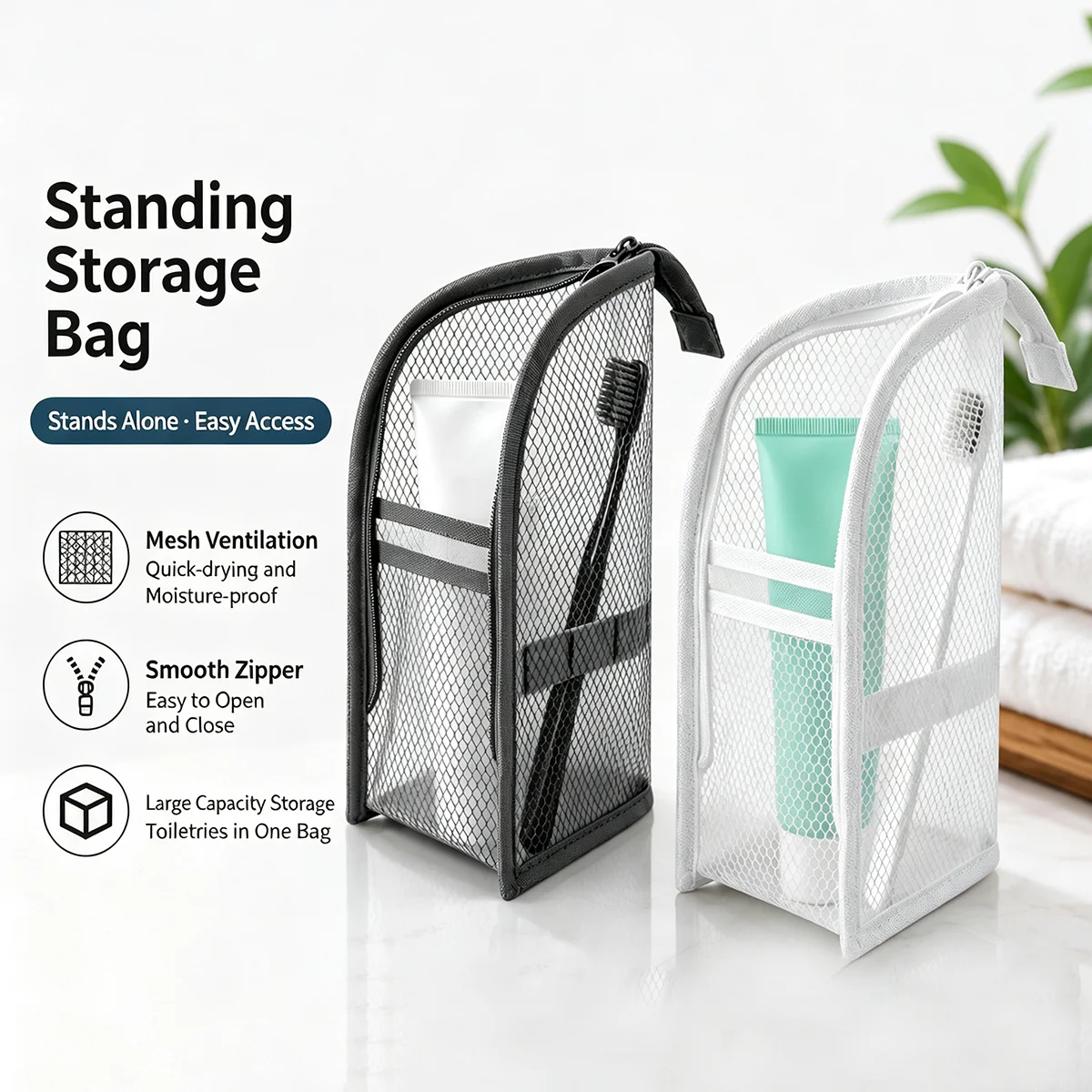 Standing Mesh Toiletry Bag for - огляд і ціна Women Accessories Organizer