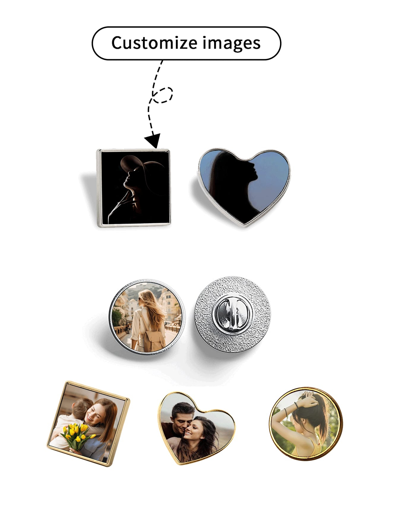 Custom Gold/Silver Metal Brooc - огляд і ціна Brooch Pin Gold