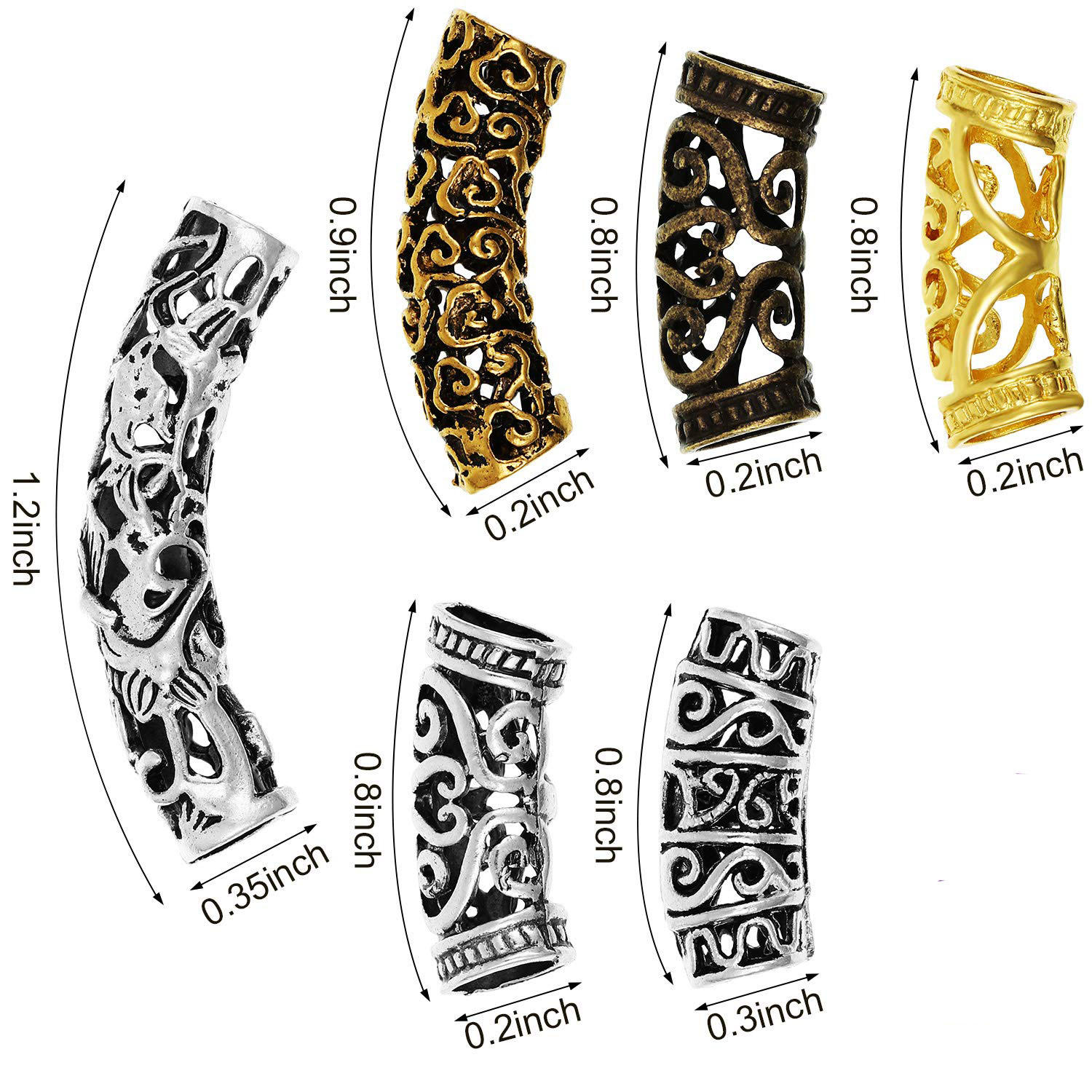5Pcs/Bag Loc Jewelry for Hair  - огляд і ціна Women'S African Accessories