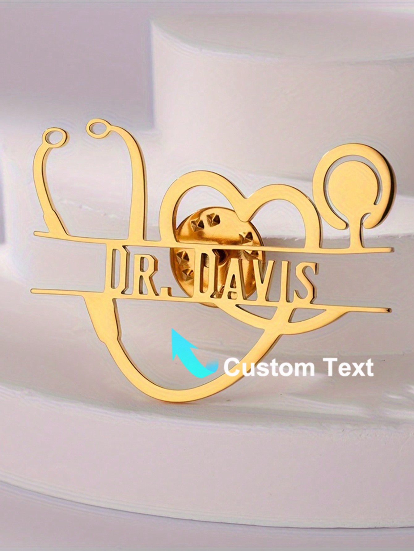 Personalized Vintage Stethosco - огляд і ціна Brooch Pin Gold