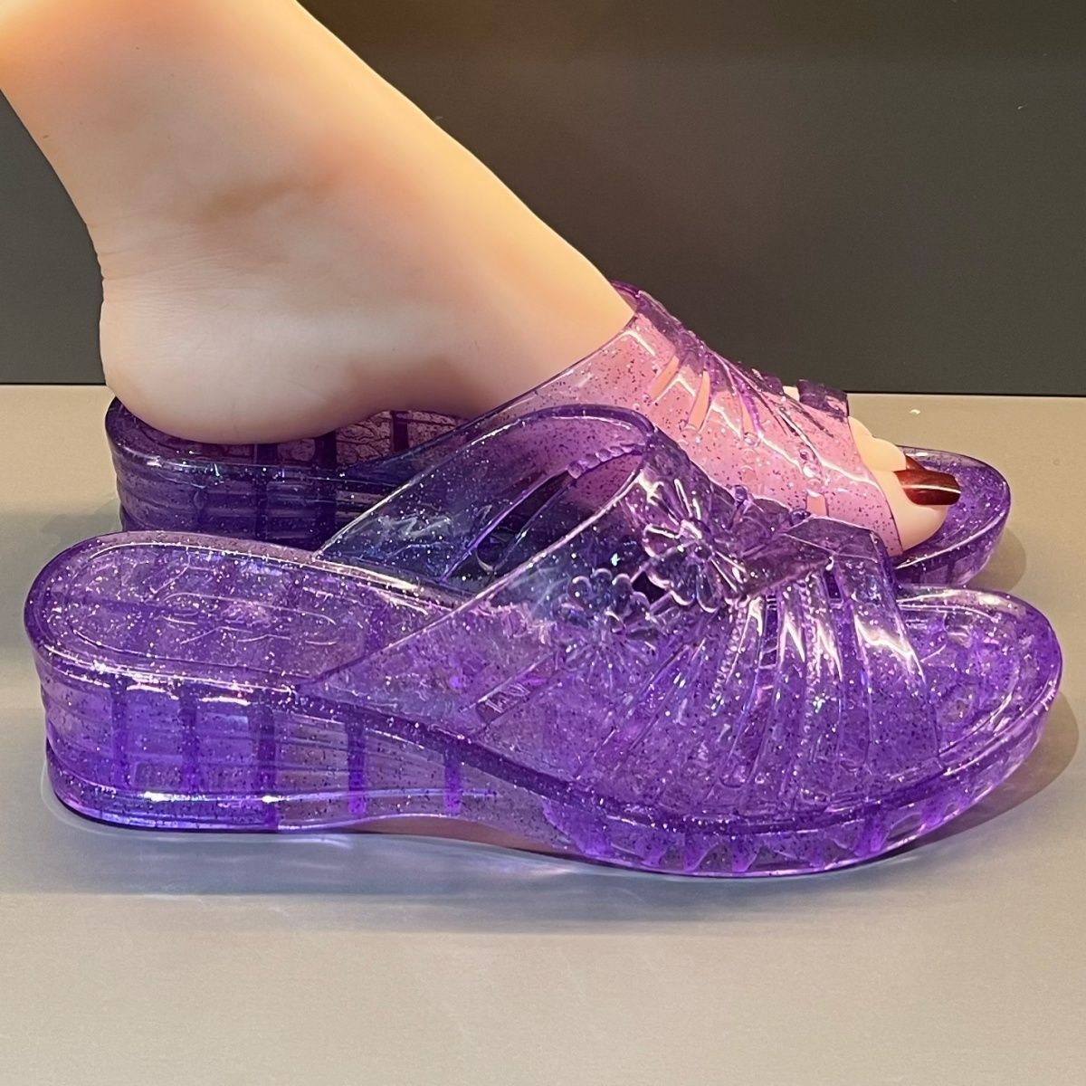 WFashion Purple Glitter Jelly  - огляд і ціна Women'S Shoes And Accessories