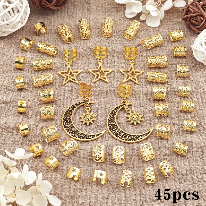 45Pcs Alloy Dreadlock Rings wi - огляд і ціна Women'S African Accessories