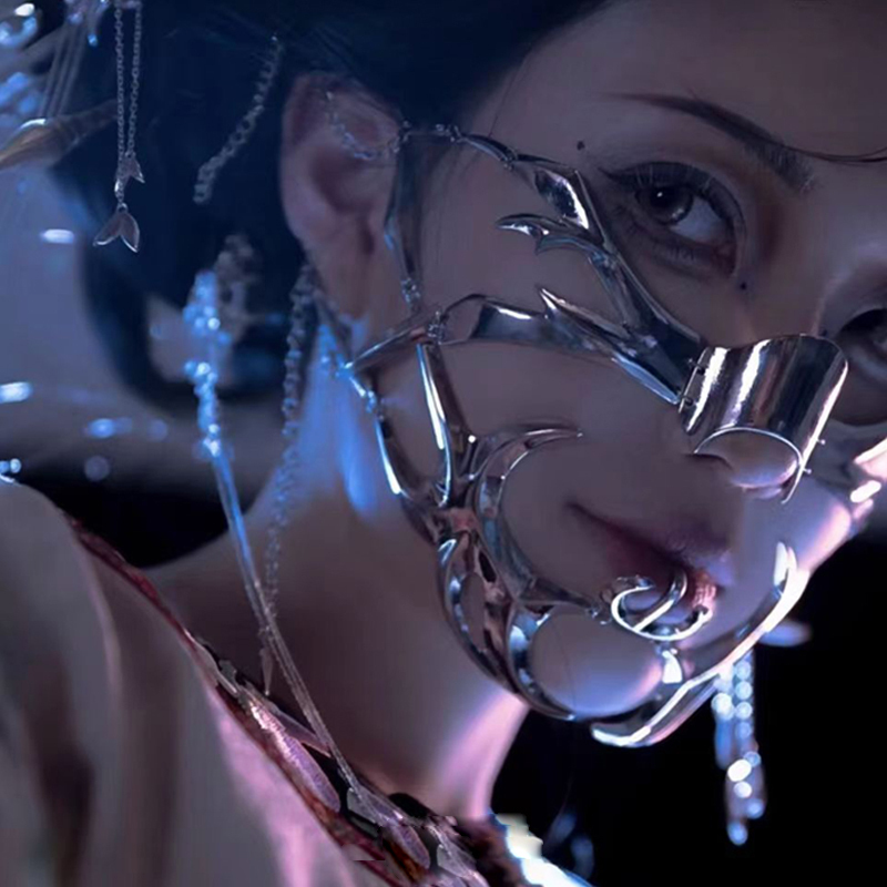 2025 Cyberpunk Visor Chin Meta - огляд і ціна Women Accessories Chain