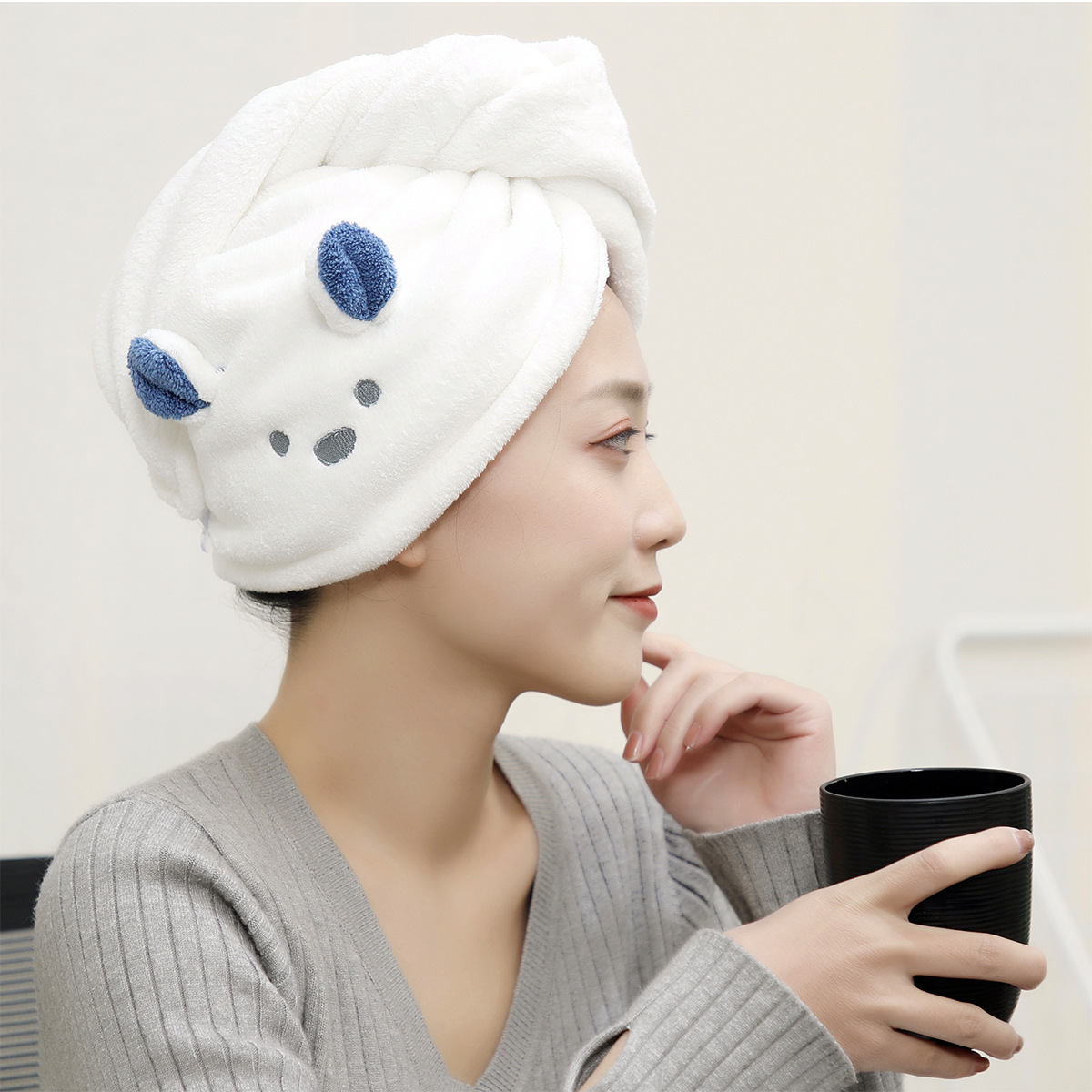 Hair Towel Cartoon Cute Absorb - огляд і ціна Hair Band Elastic