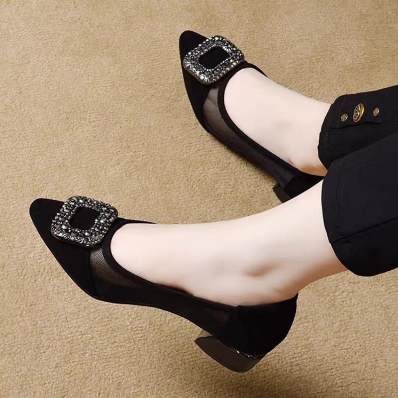 Elegant Pointed Toe Mesh Block - огляд і ціна Women'S Shoes And Accessories